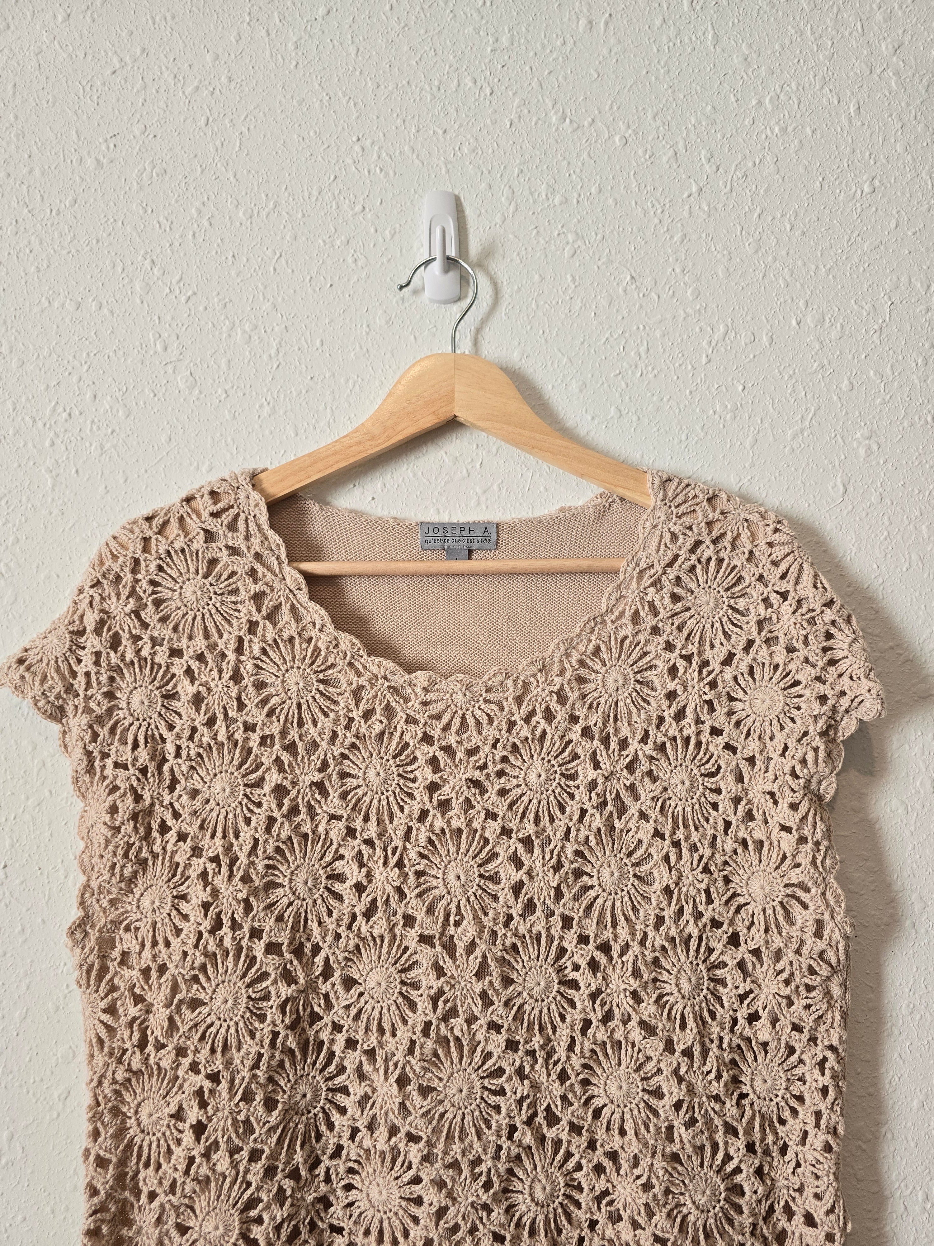 Floral Crochet Sweater Top (L)