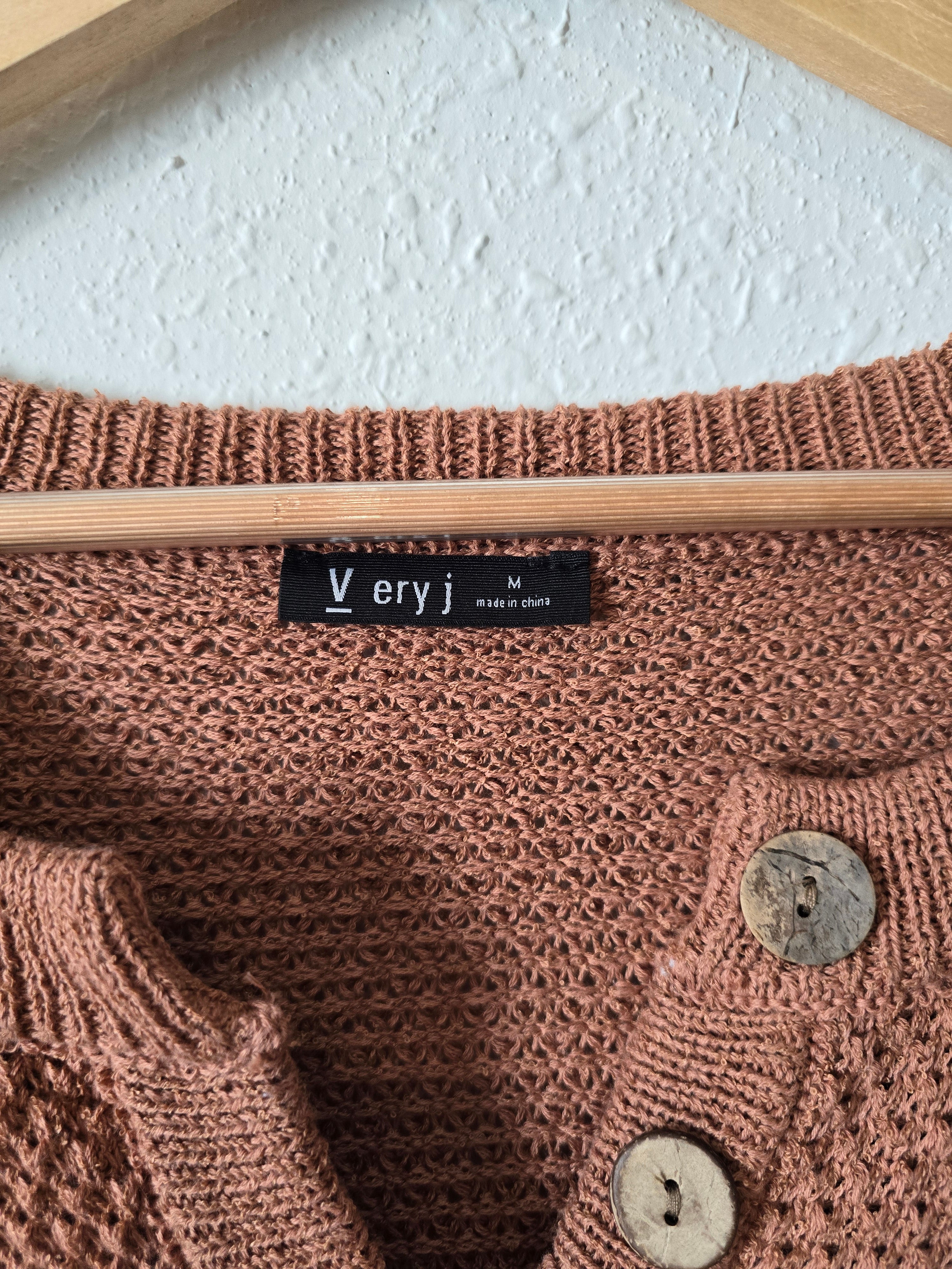 Terracotta Waffle Henley Top (M)