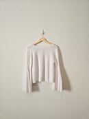 Free People White Bell Sleeve Sweater (S)