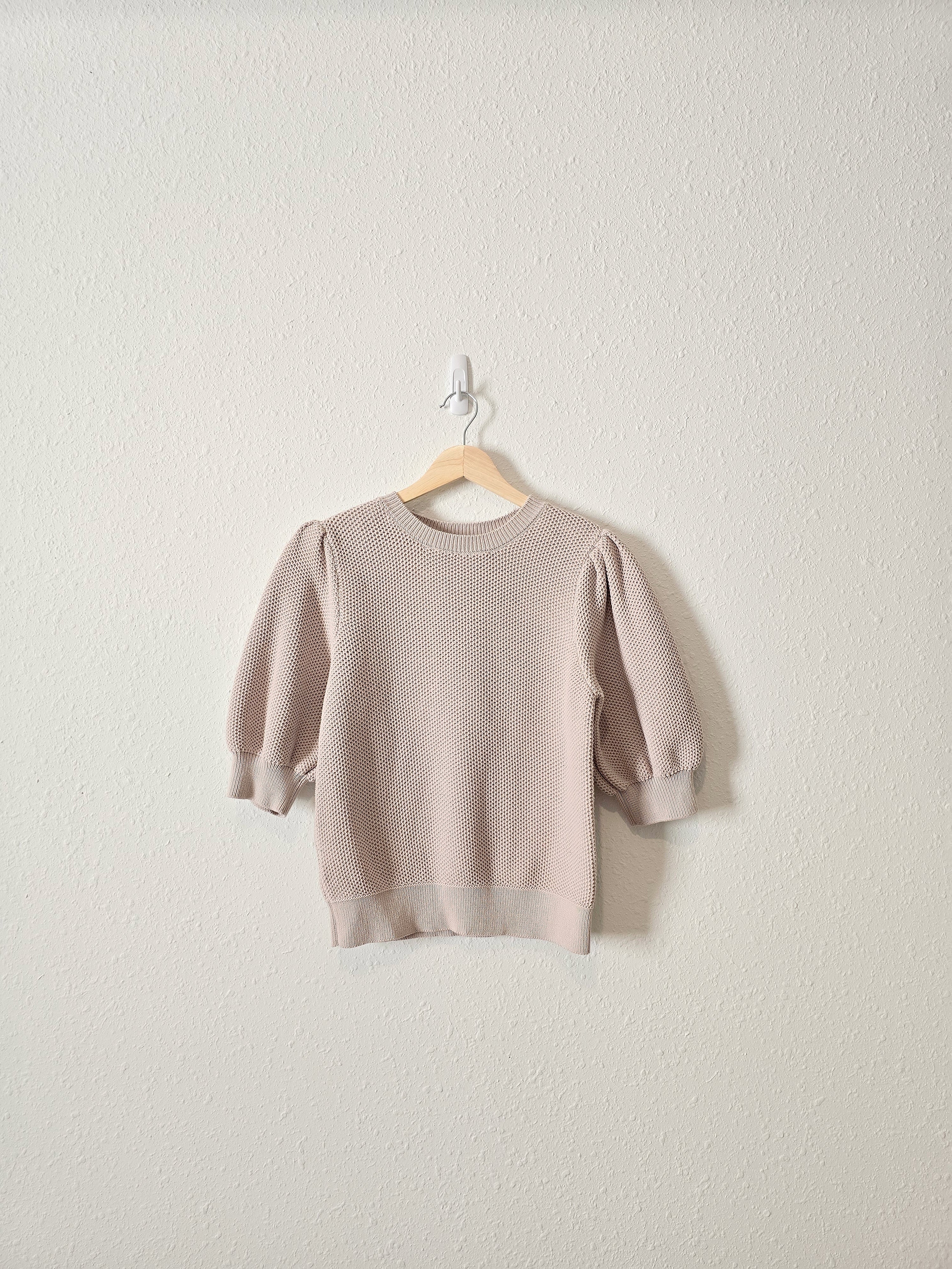 Puff Sleeve Knit Sweater Top (S)