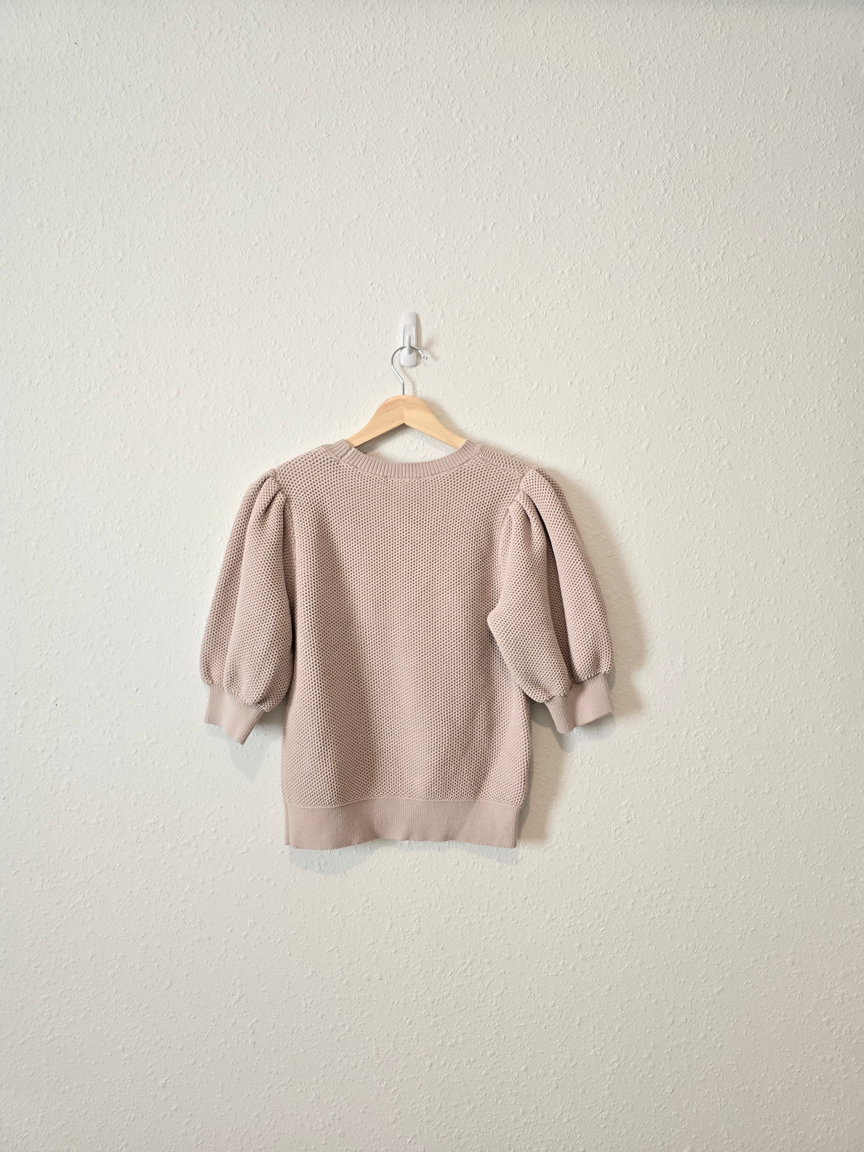 Puff Sleeve Knit Sweater Top (S)