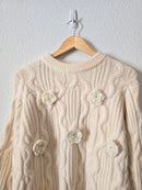 Floral Chunky Knit Sweater (S)