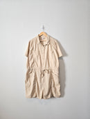 Button Front Cotton Romper (XXL)