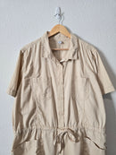 Button Front Cotton Romper (XXL)