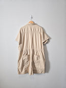 Button Front Cotton Romper (XXL)