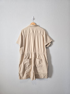 Button Front Cotton Romper (XXL)