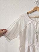 White Floral Eyelet Blouse (XL)