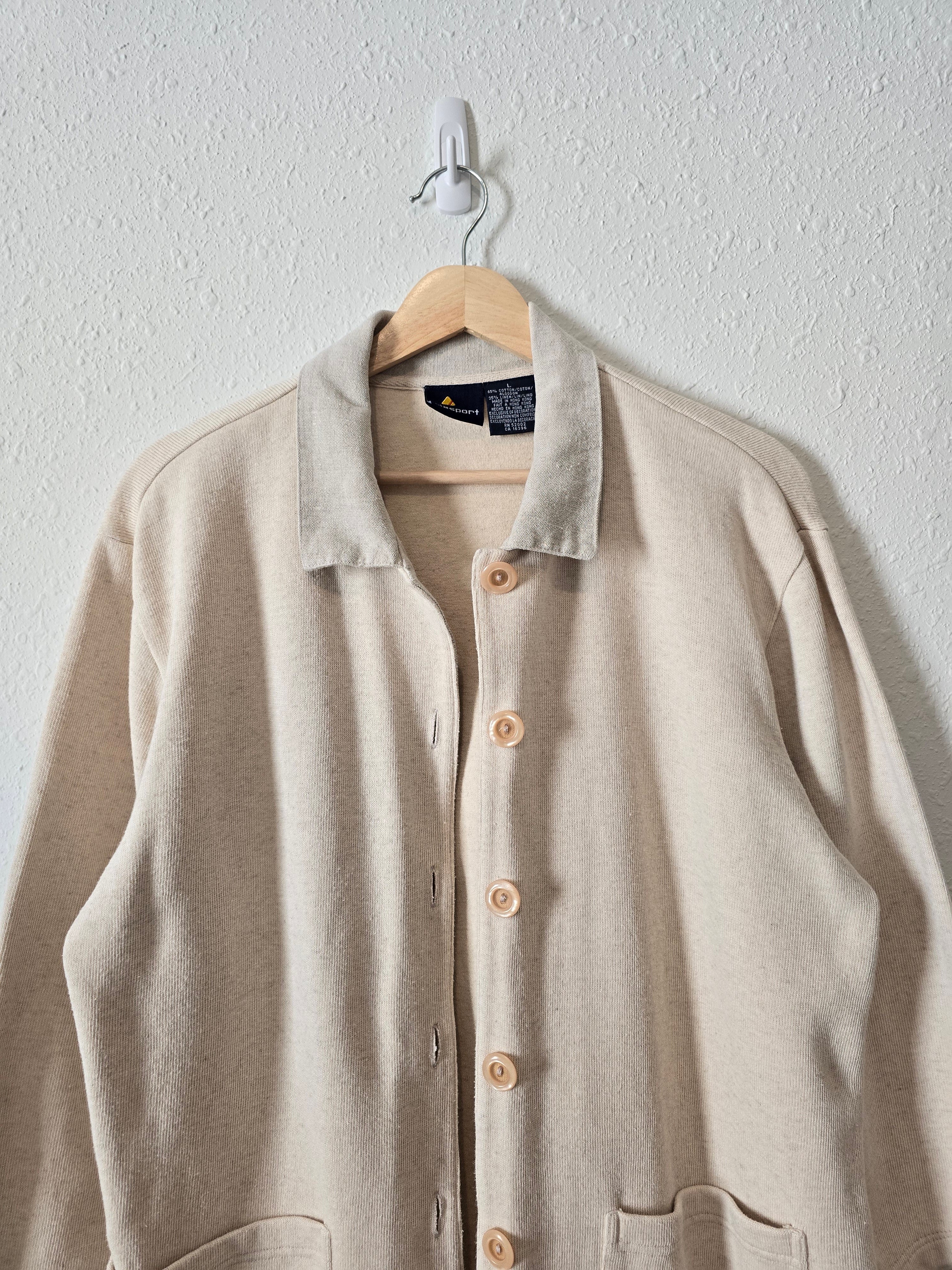 Vintage Cotton Linen Button Up (L)