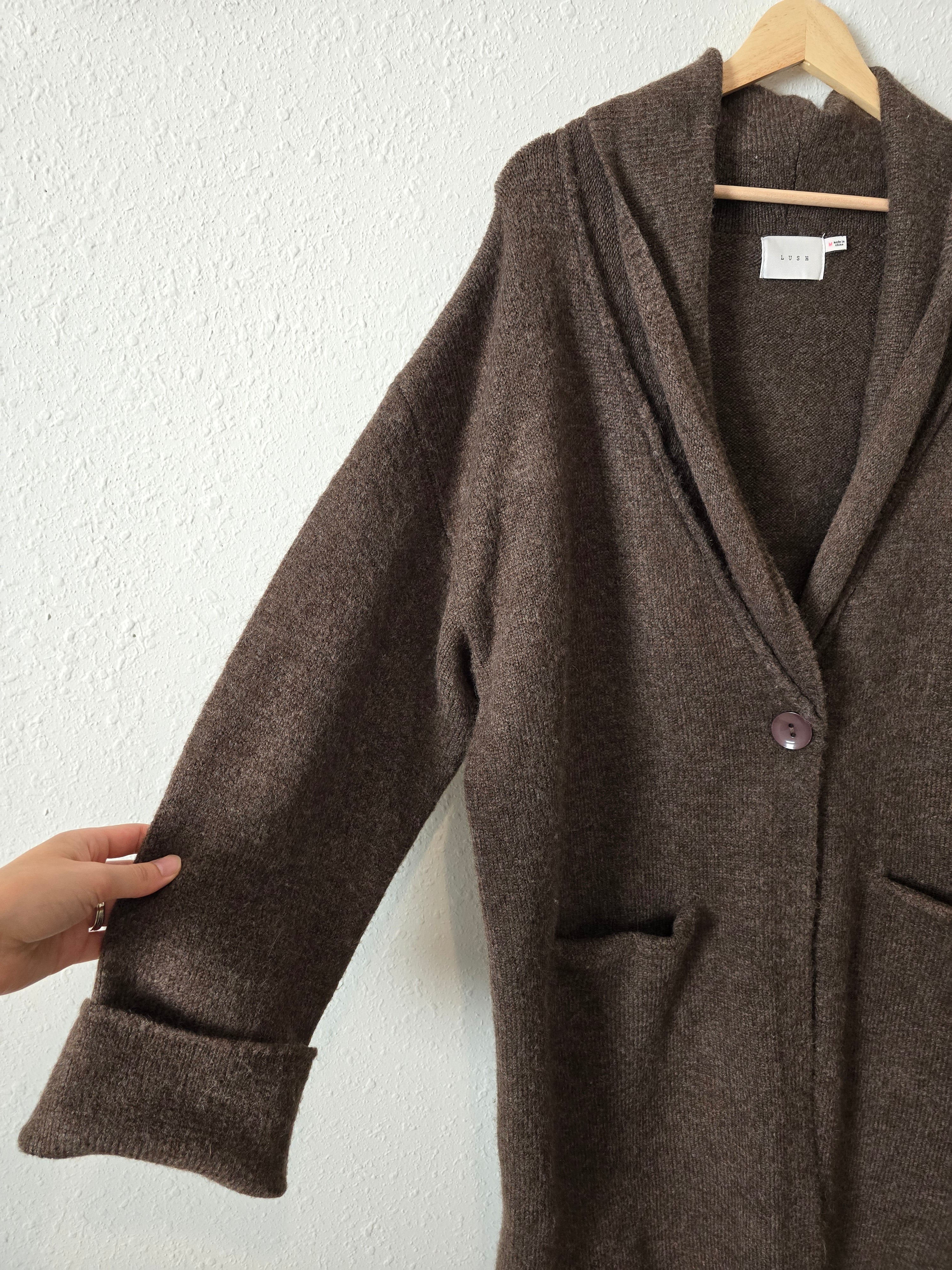 Lush Brown Sweater Coat (M)