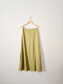 Avocado Linen Maxi Skirt (M)