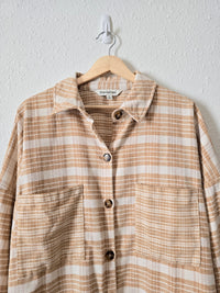 Neutral Checkered Shacket (M)