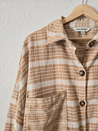 Neutral Checkered Shacket (M)