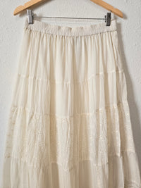 Vintage Flowy Lace Maxi Skirt (L)