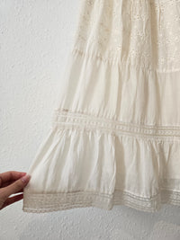 Vintage Flowy Lace Maxi Skirt (L)