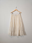 Vintage Flowy Lace Maxi Skirt (L)