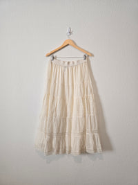 Vintage Flowy Lace Maxi Skirt (L)