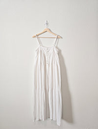 NEW White Flowy Maxi Dress (S)