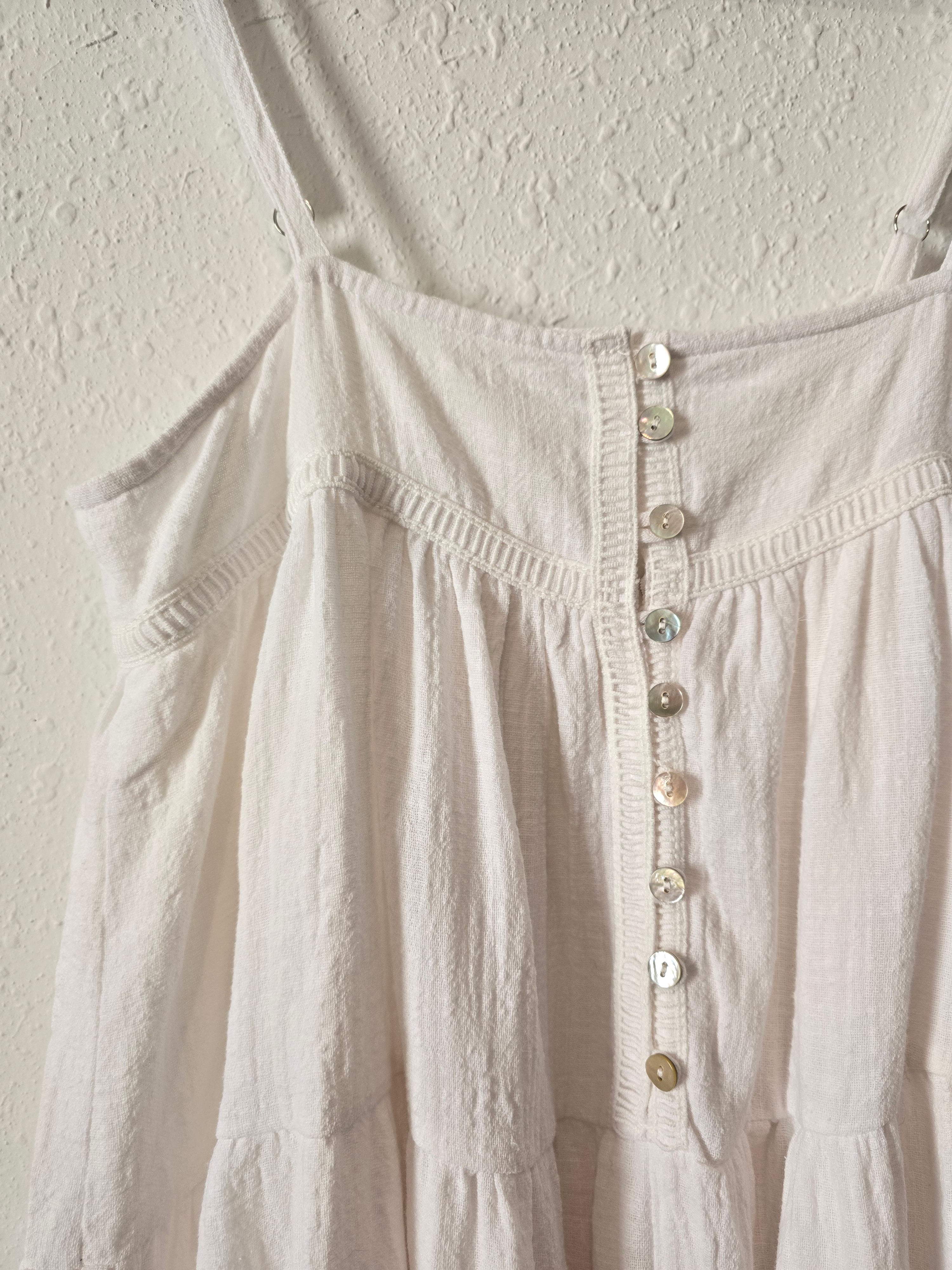 NEW White Flowy Maxi Dress (S)