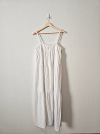 NEW White Flowy Maxi Dress (S)