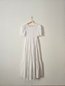 NEW White Smocked Maxi Dress (M)