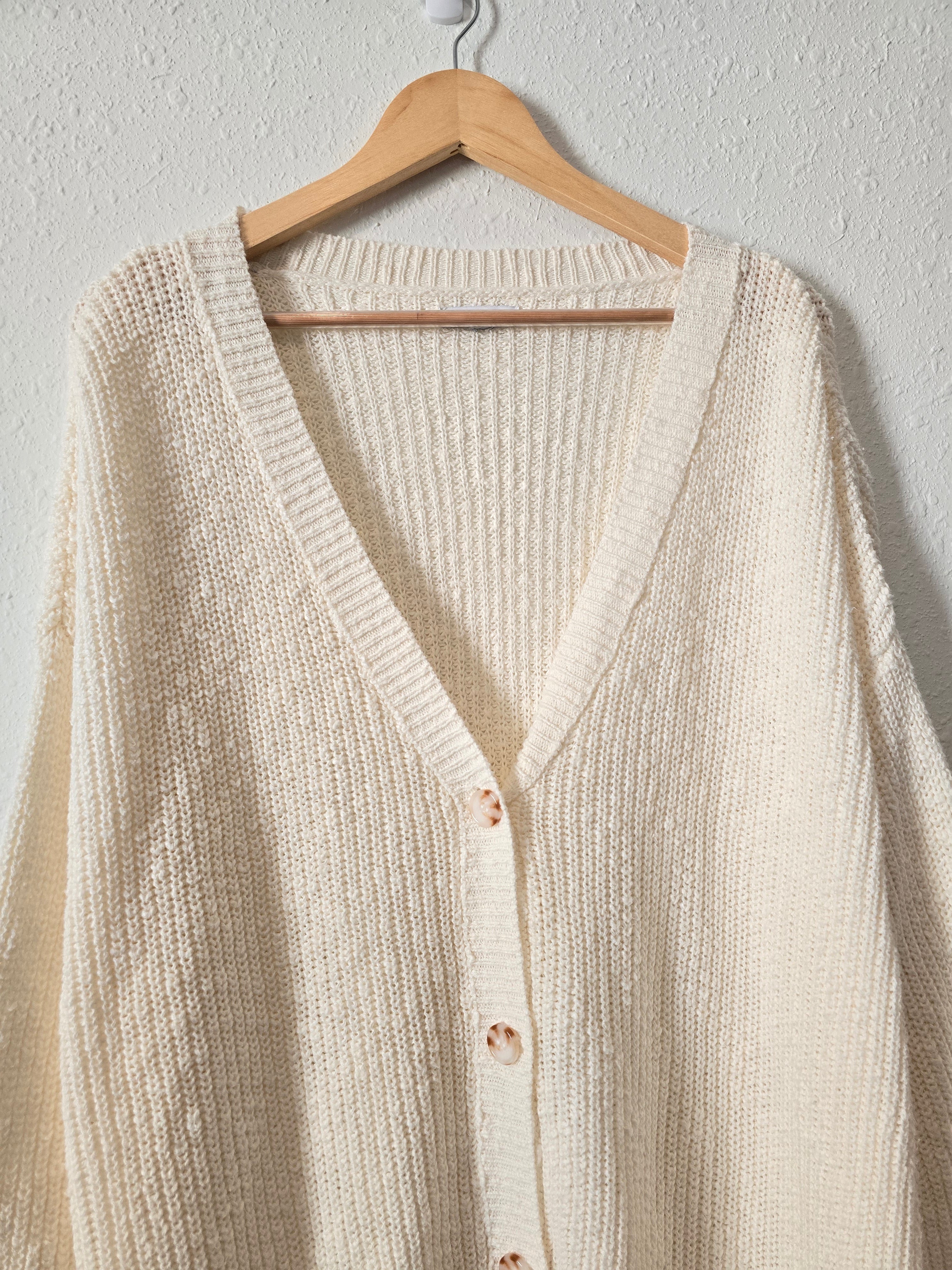 Cream Textured Knit Sweater (2X/3X)