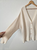 Cream Textured Knit Sweater (2X/3X)