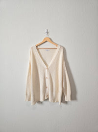 Cream Textured Knit Sweater (2X/3X)