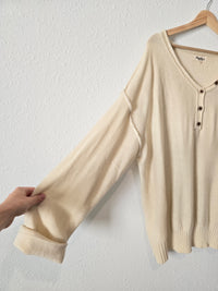 Boutique Knit Henley Sweater (3X)