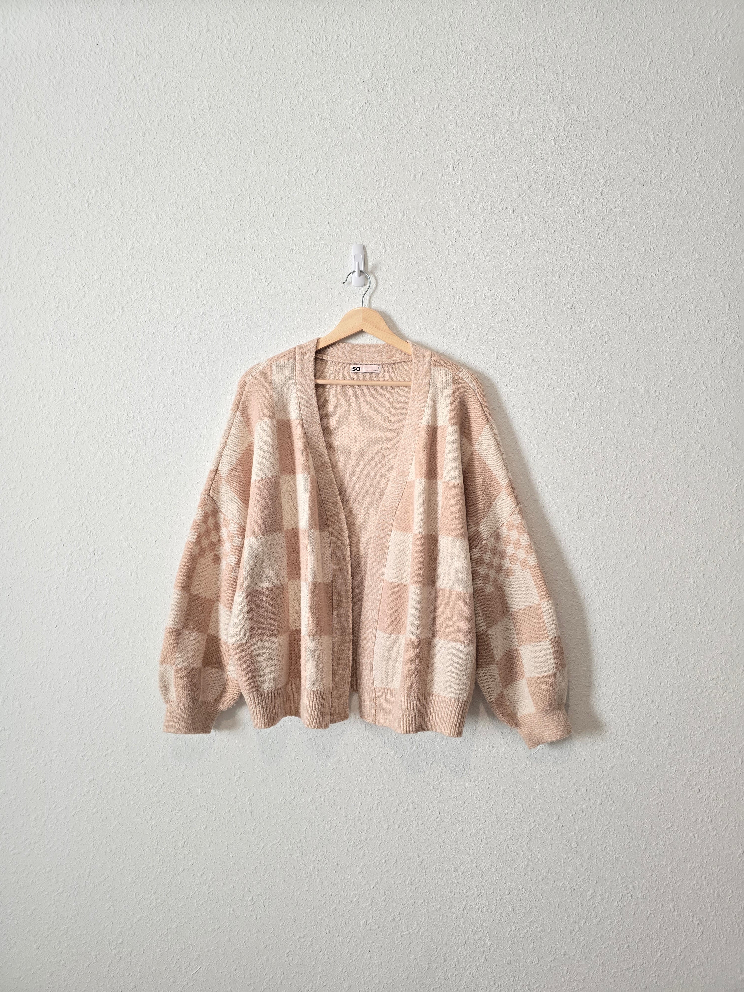 Blush Checkered Cardigan (S)