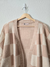 Blush Checkered Cardigan (S)