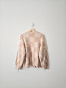 Blush Checkered Cardigan (S)