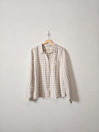 Garnet Hill Gingham Linen Button Up (14)