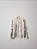 Garnet Hill Gingham Linen Button Up (14)