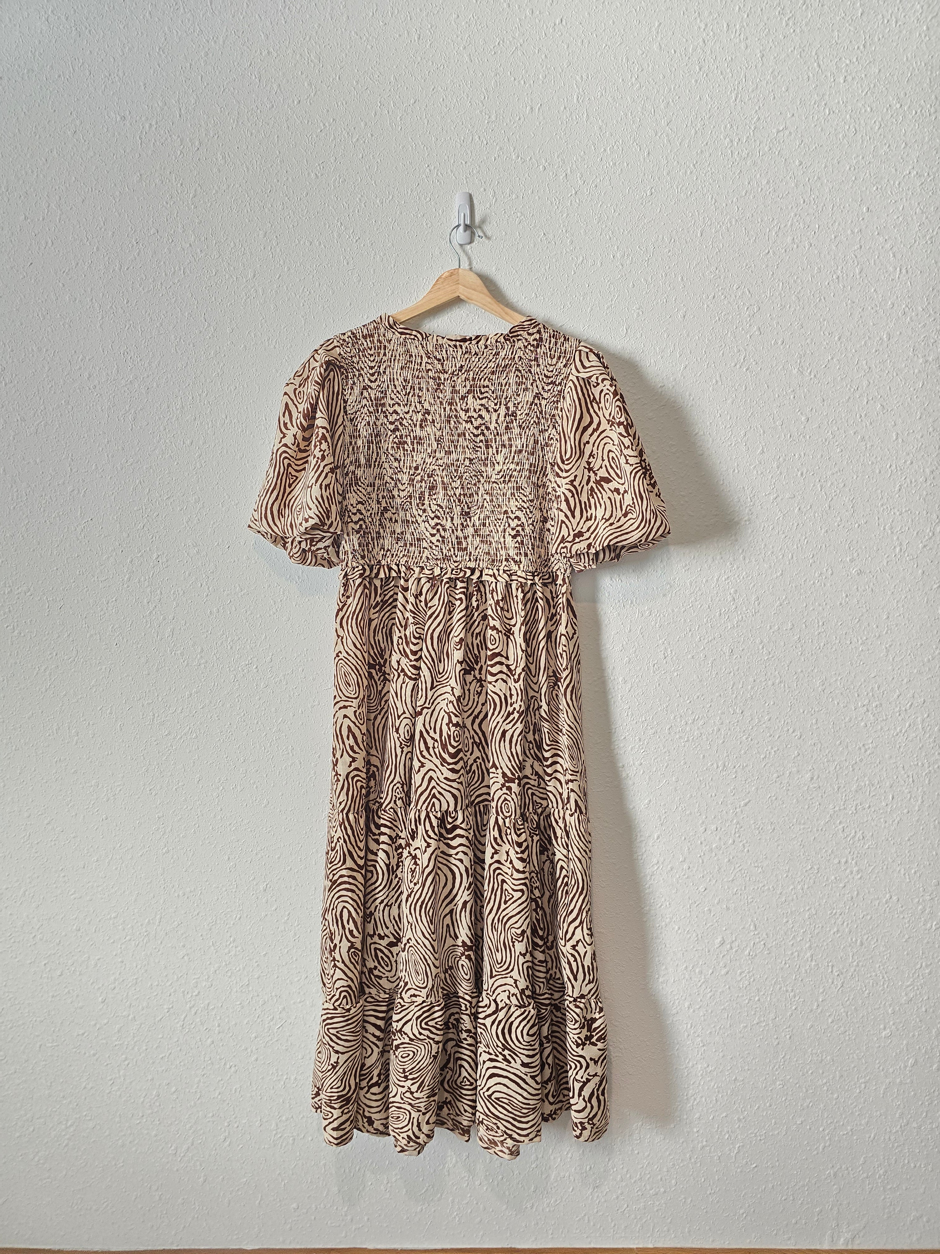 Moon River Brown Swirl Dress (L)