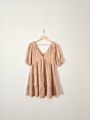 Aerie Tan Gauze Mini Dress (XS)