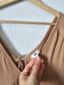 Aerie Tan Gauze Mini Dress (XS)