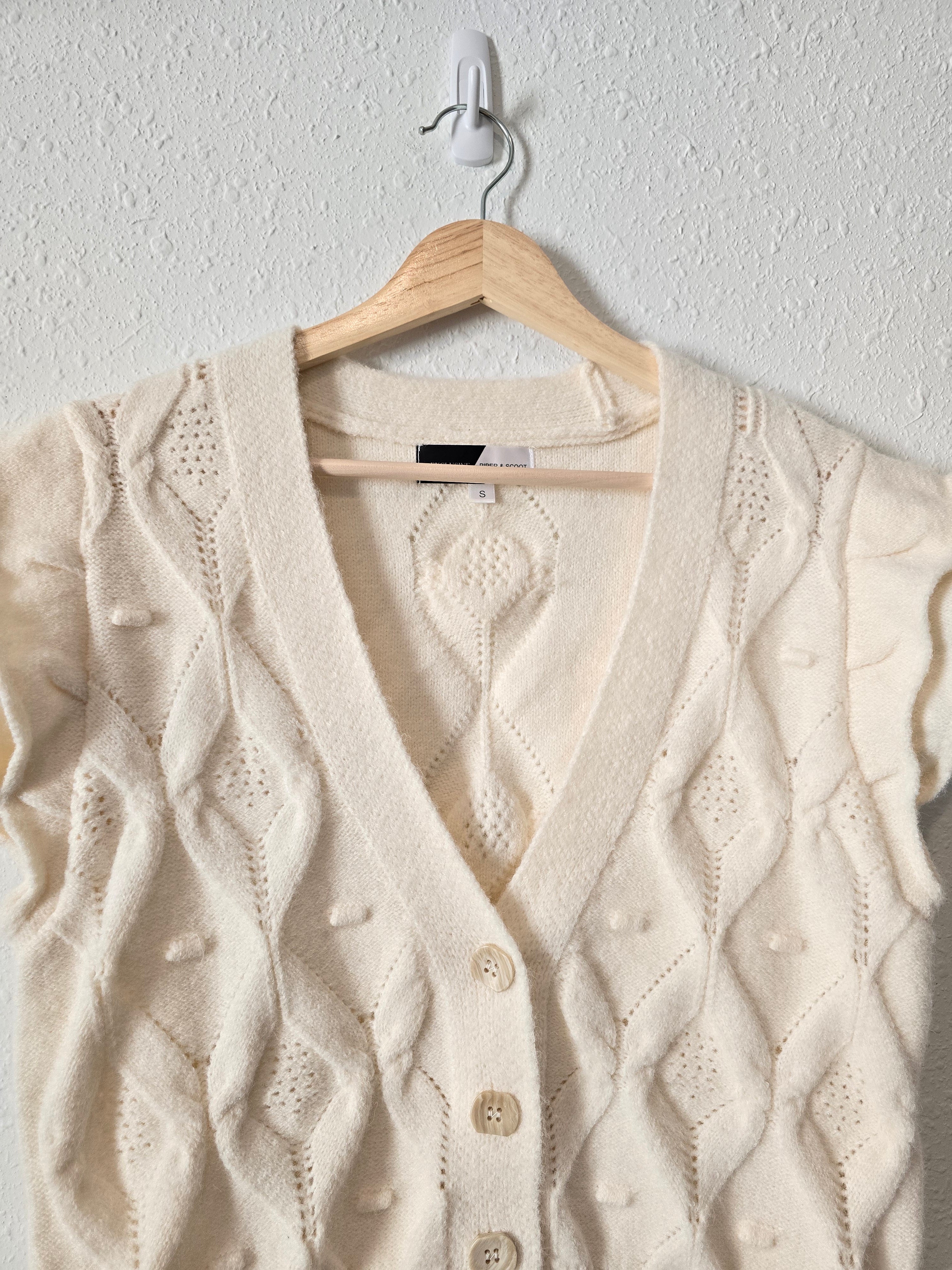 Piper & Scoot Cream Knit Sweater (S)