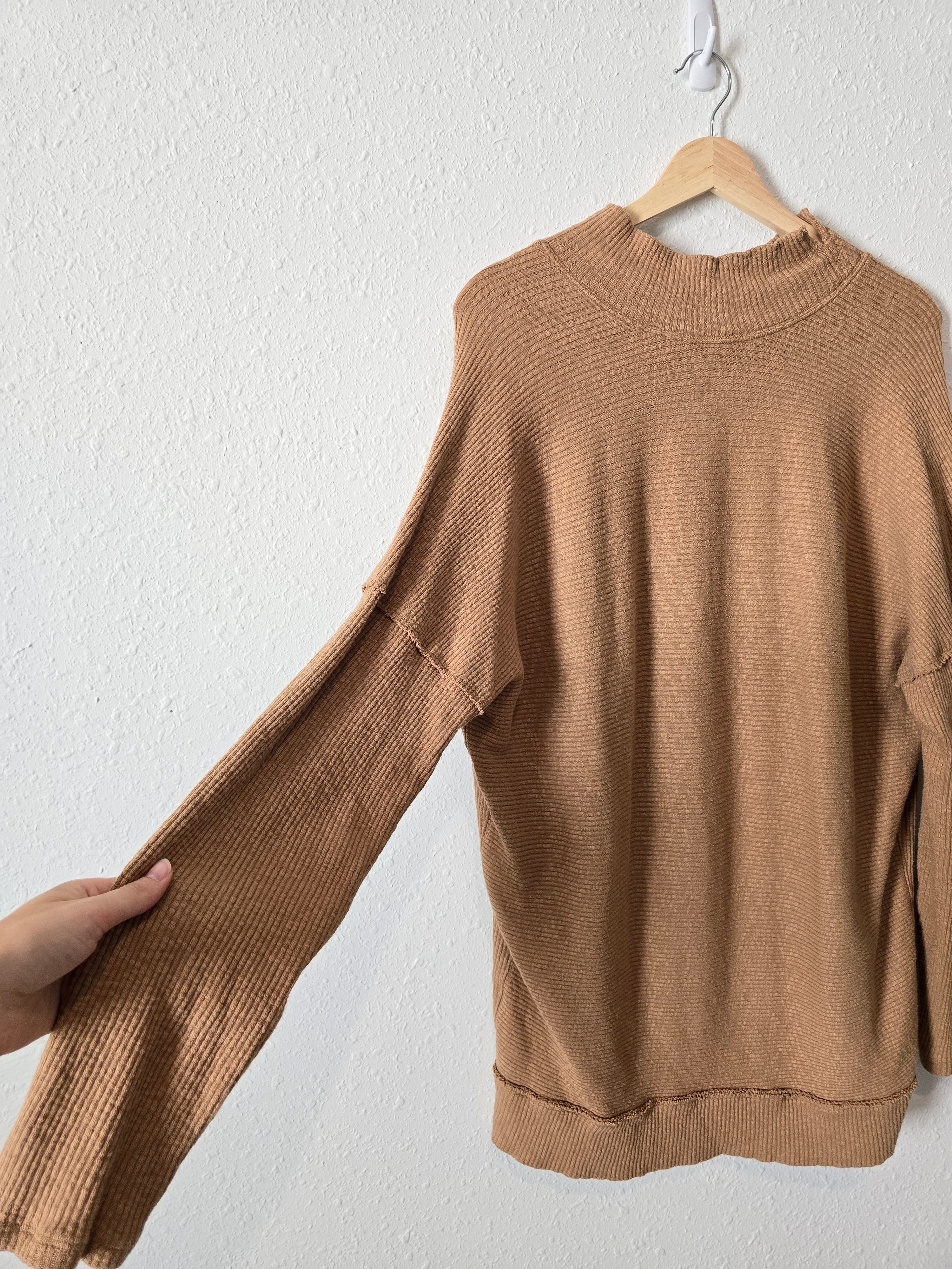 Free People Brown Ribbed Tunic (S)