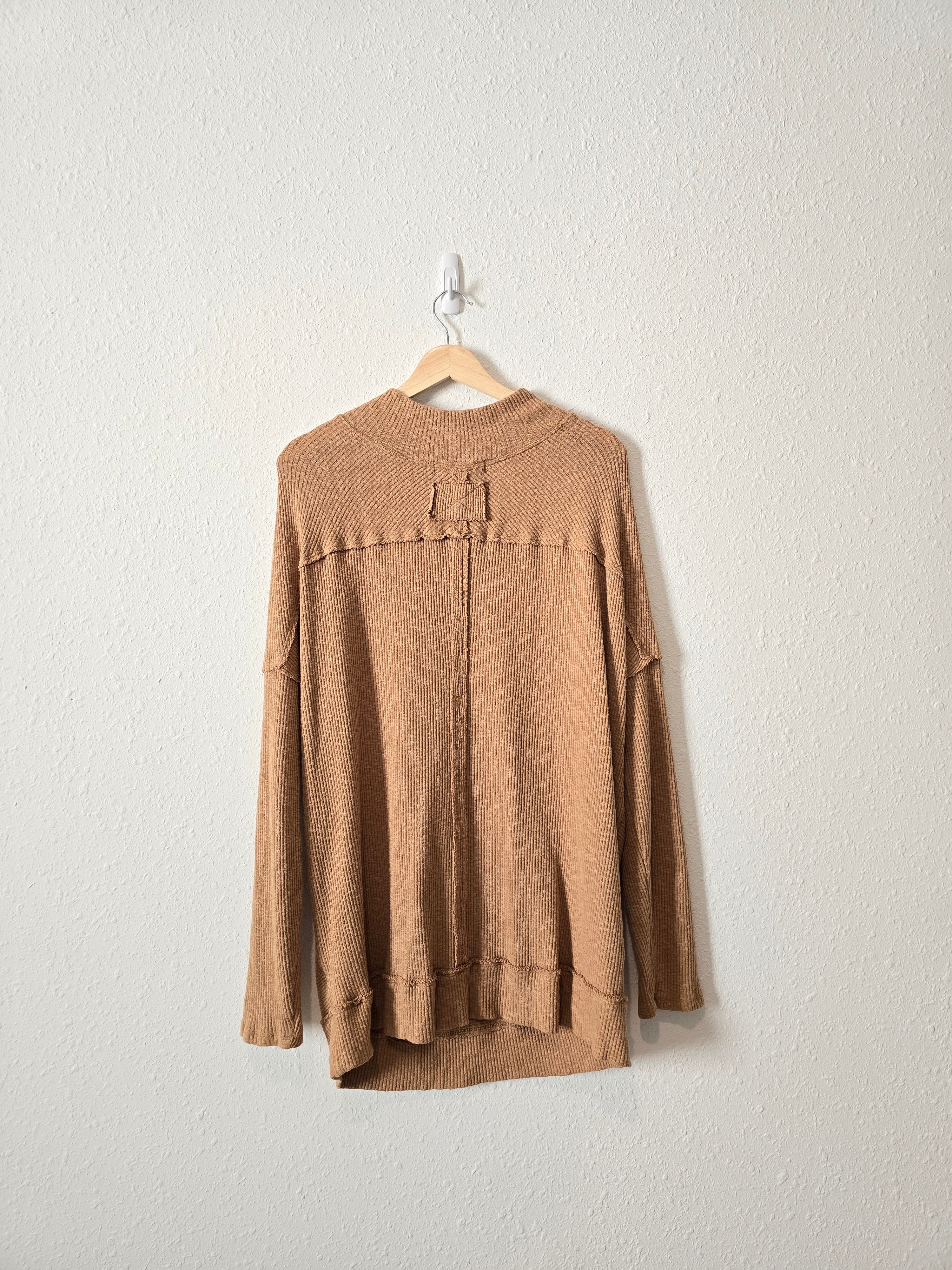 Free People Brown Ribbed Tunic (S)