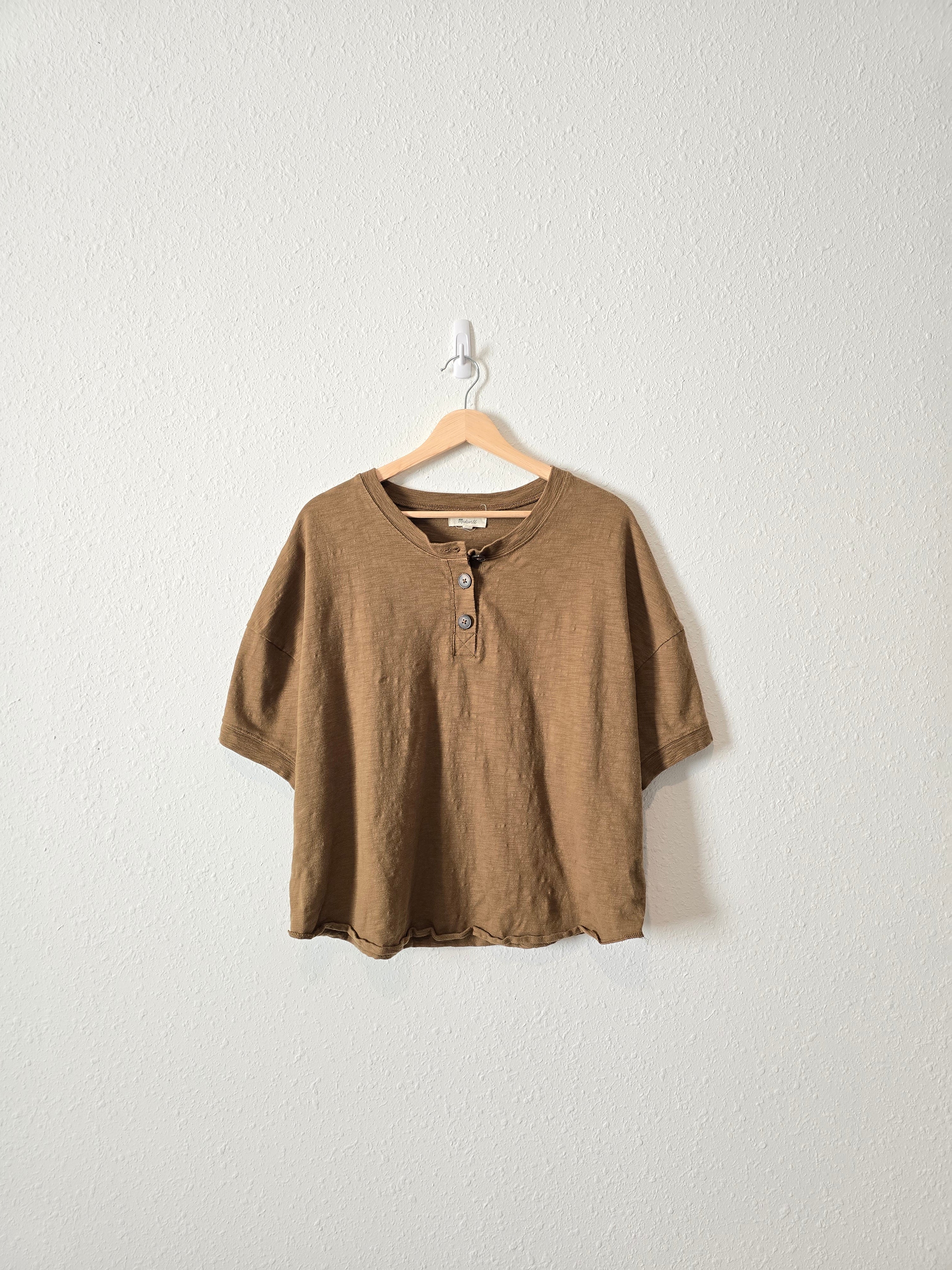 Madewell Olive Henley Tee (XL)