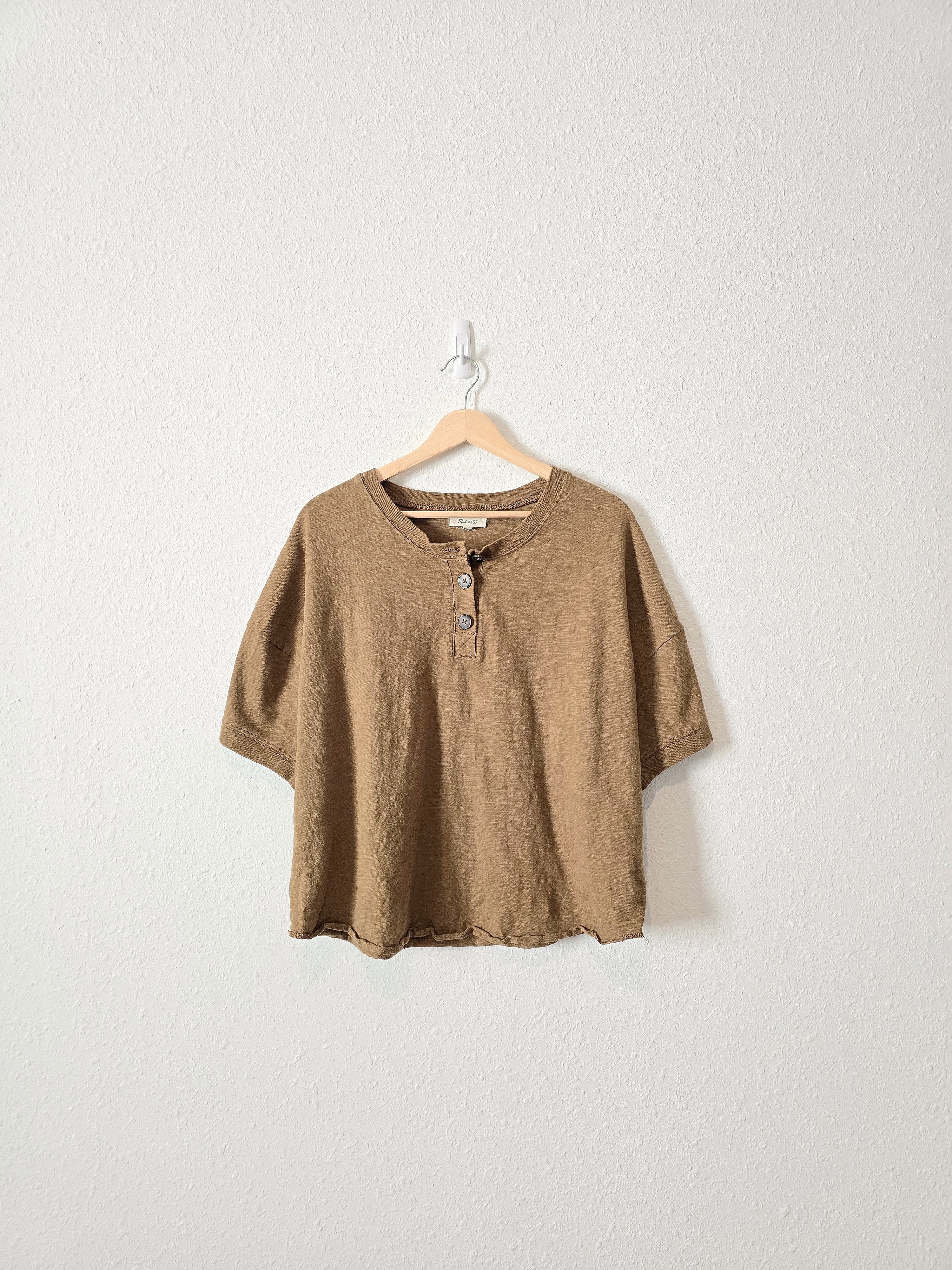 Madewell Olive Henley Tee (XL)