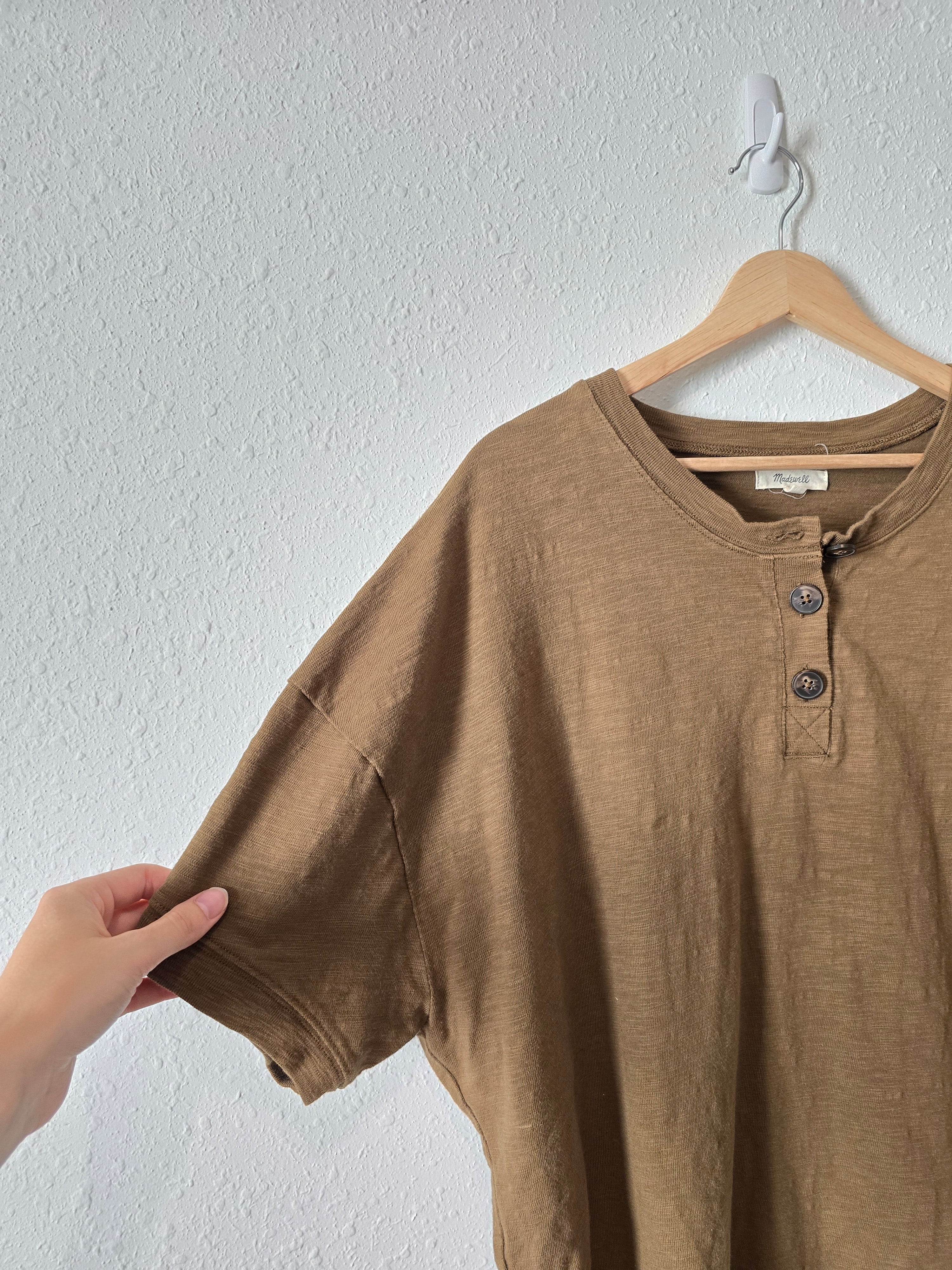 Madewell Olive Henley Tee (XL)