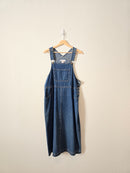 Vintage Denim Overall Midi Dress (L)