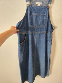 Vintage Denim Overall Midi Dress (L)