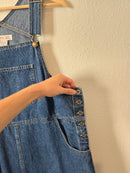 Vintage Denim Overall Midi Dress (L)