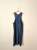 Vintage Denim Overall Midi Dress (L)