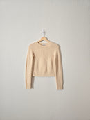 Helmut Lang Cream Crop Sweater (XS)