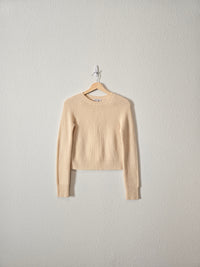 Helmut Lang Cream Crop Sweater (XS)