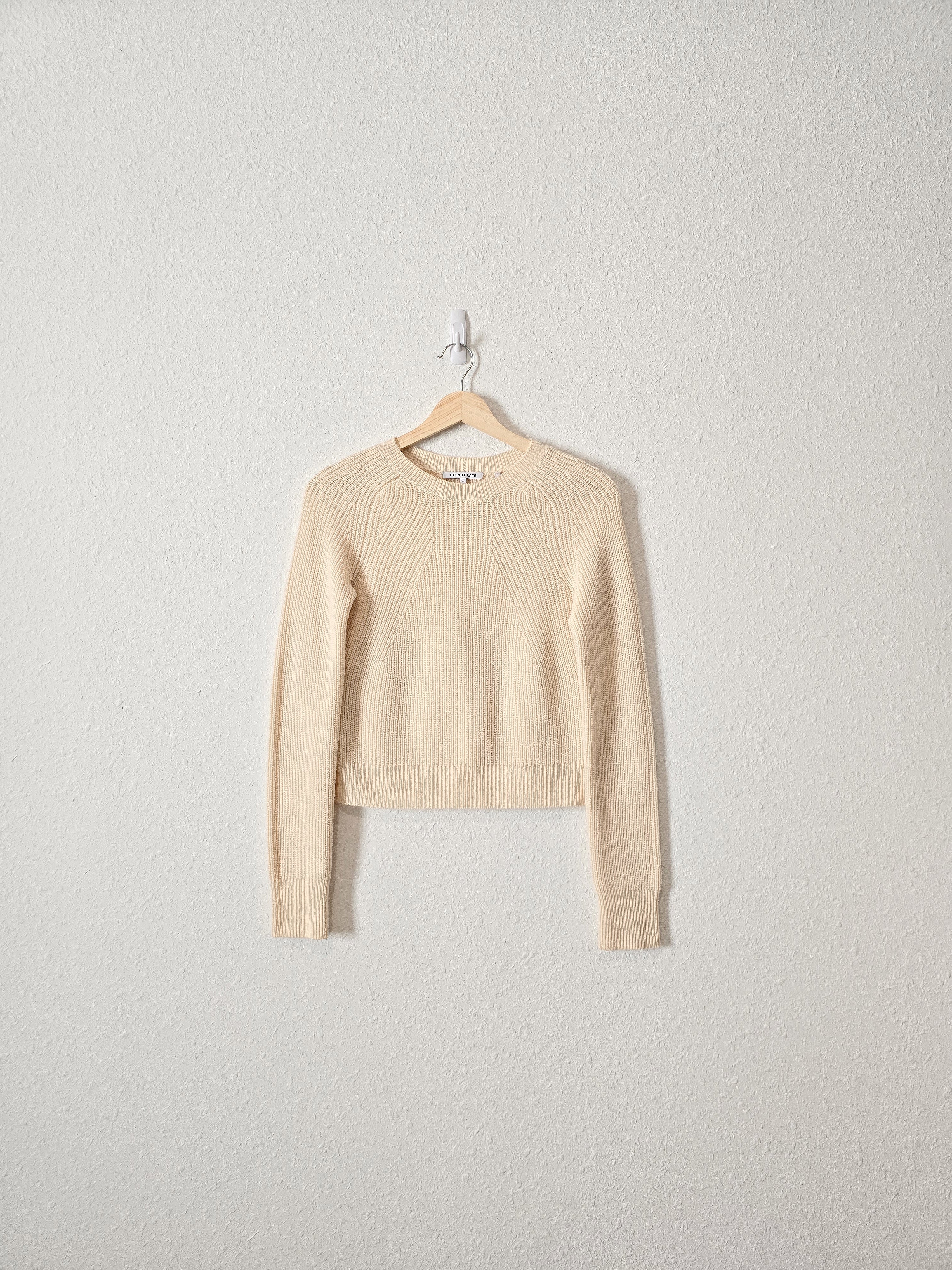 Helmut Lang Cream Crop Sweater (XS)