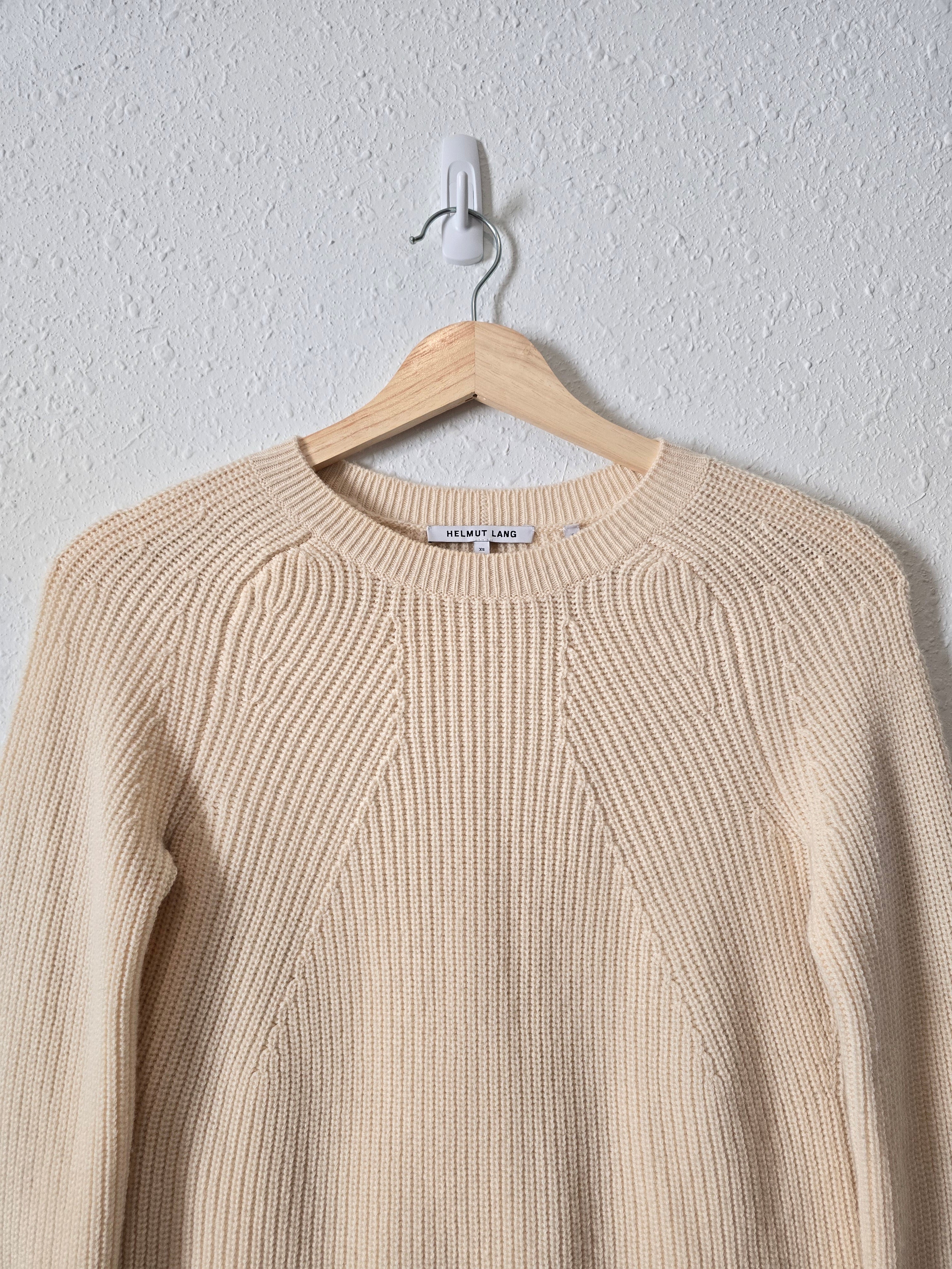 Helmut Lang Cream Crop Sweater (XS)